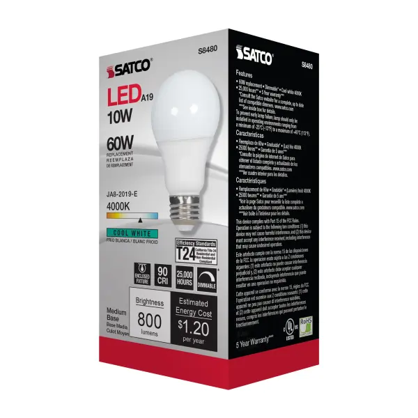 10 Watt - A19 LED - Frosted - 4000K Medium base - 120 Volt - Image 6