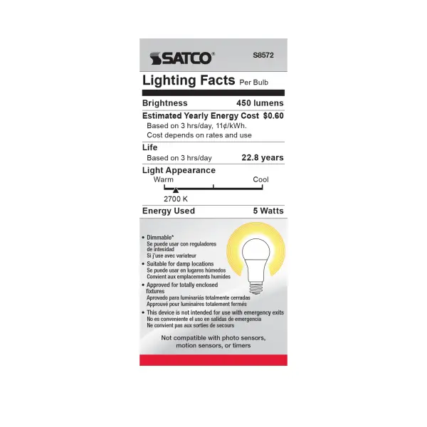 5 Watt - A15 LED - Frosted - 2700K - Medium base - 120 Volt - Image 5