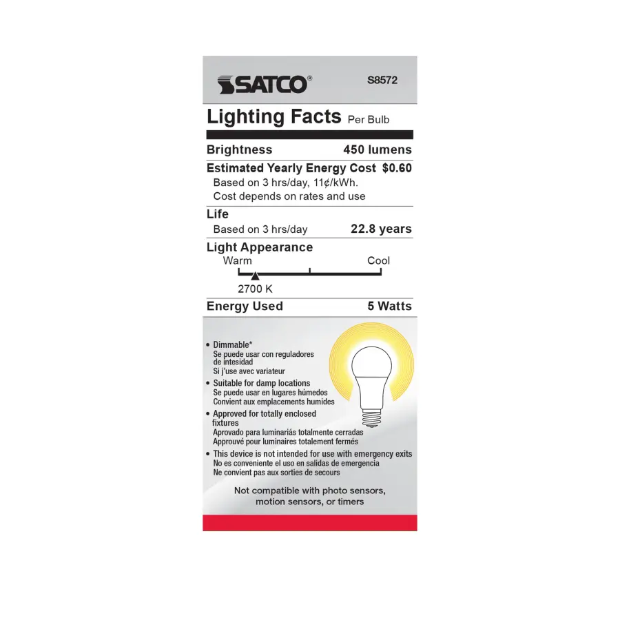 5 Watt - A15 LED - Frosted - 2700K - Medium base - 120 Volt - Image 5