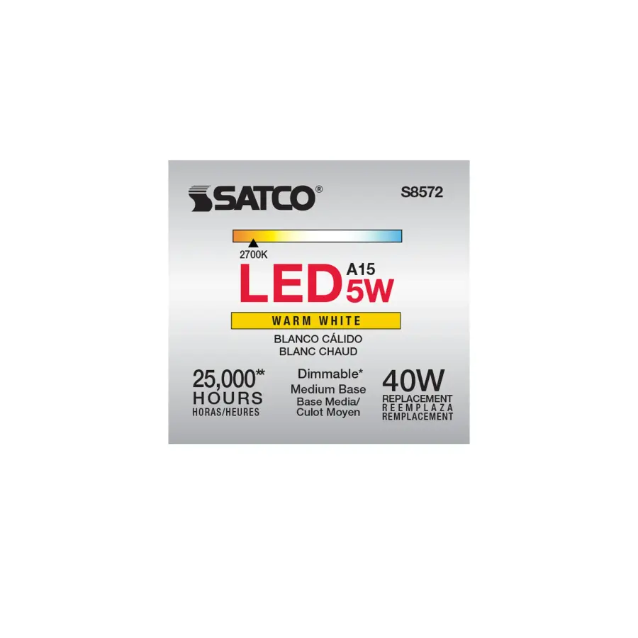 5 Watt - A15 LED - Frosted - 2700K - Medium base - 120 Volt - Image 6