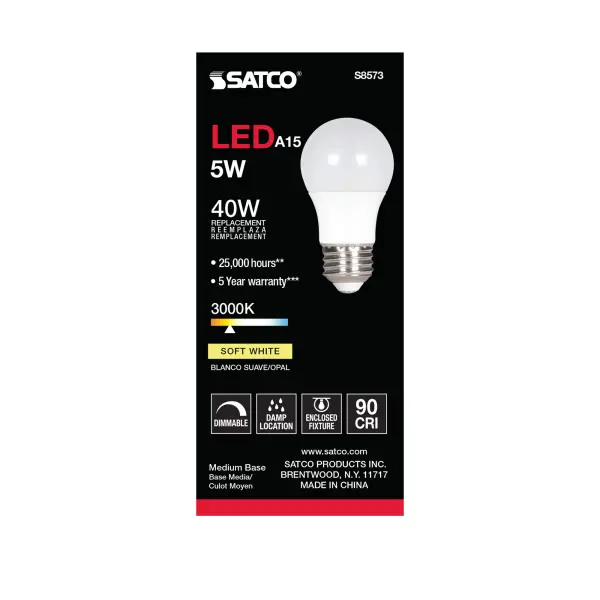 5 Watt - A15 LED - Frosted - 3000K - Medium base - 120 Volt - Image 3