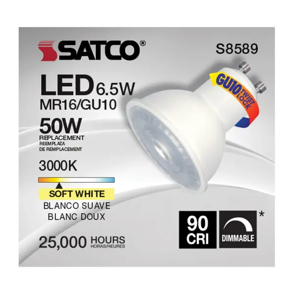 6.5 Watt - LED MR16 - 3000K - 40 deg. Beam Angle - GU10 base - 120 Volt - Image 7