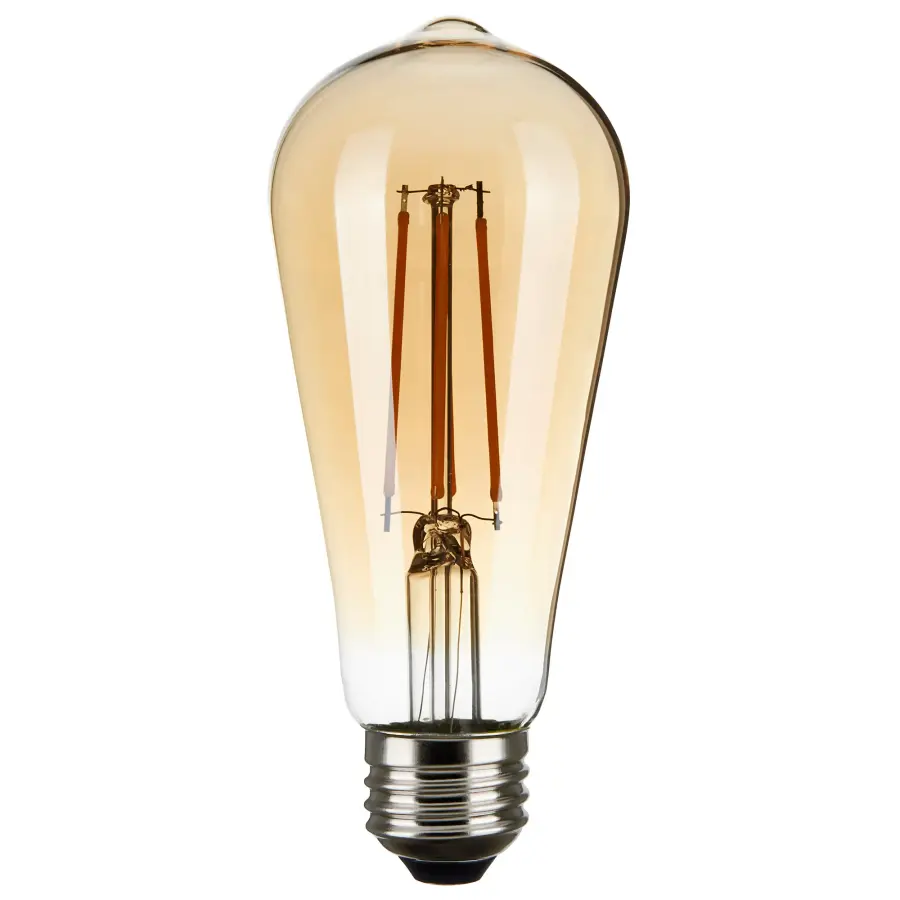 4.5 Watt ST19 LED Filament - Amber - Medium base - 2000K - 350 Lumens - 120 Volt - Carded - Image 1