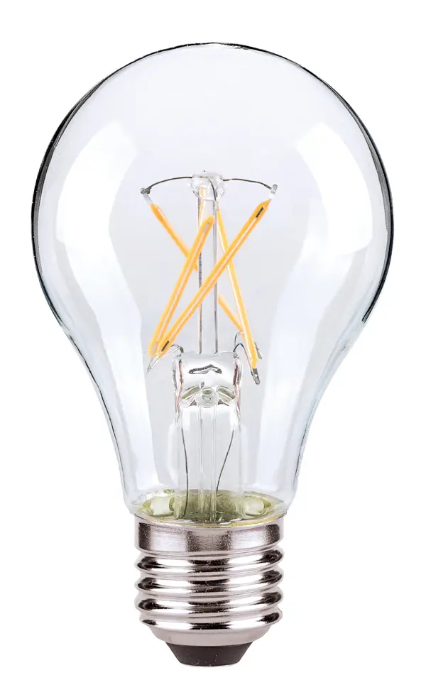 8 Watt A19 LED Filament - Clear - Medium base - 2700K - 800 Lumens - 120 Volt - Carded