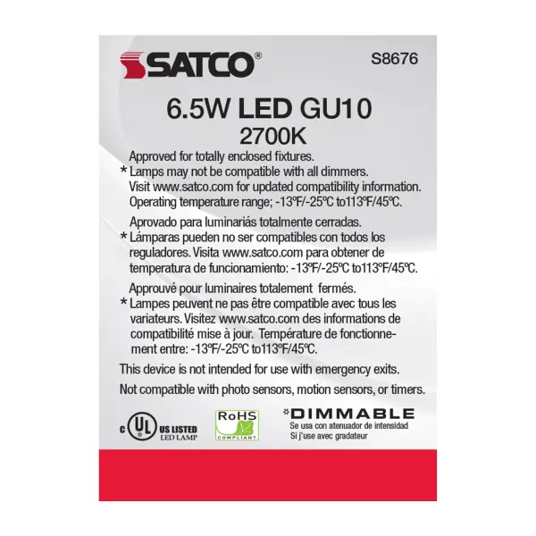 6.5 Watt - LED MR16 - 2700K - 25 deg. Beam Angle - GU10 base - 120 Volt - Image 5