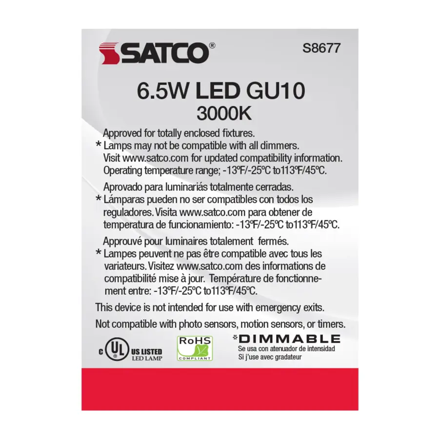 6.5 Watt - LED MR16 - 3000K - 25 deg. Beam Angle - GU10 base - 120 Volt - Image 7