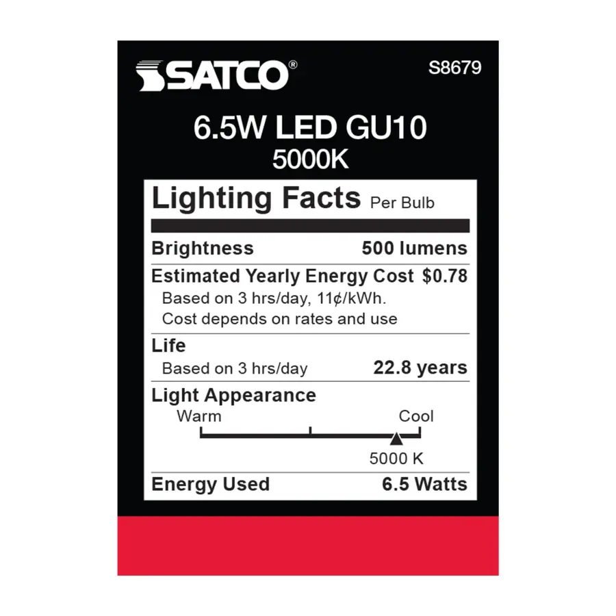 6.5 Watt - LED MR16 - 5000K - 25 deg. Beam Angle - GU10 base - 120 Volt - Image 4