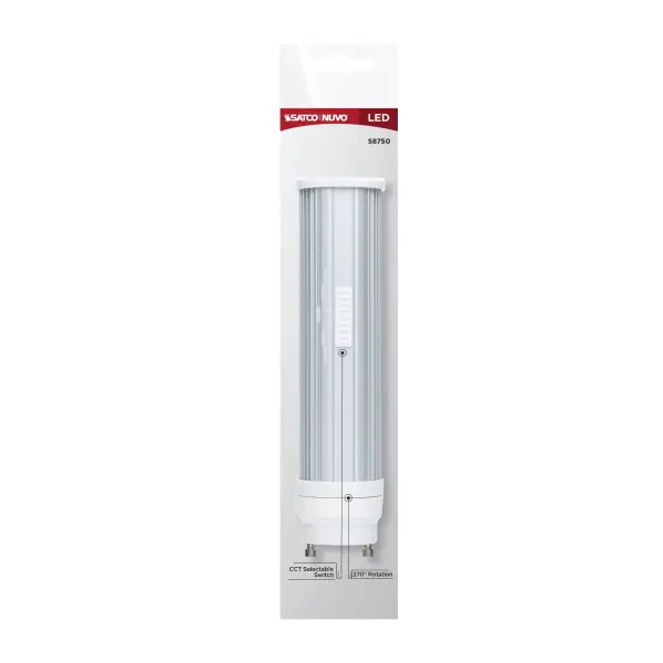 8 Watt LED PL - GU24 Base - 27K/30K/35K/40K/50K CCT Selectable - Type B Ballast Bypass - 120-277 Volt - Image 6