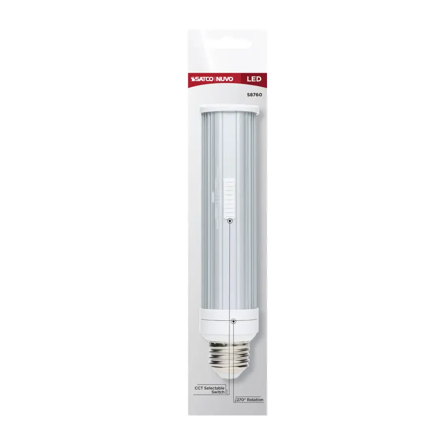 8 Watt LED PL - E26 Base - 27K/30K/35K/40K/50K CCT Selectable - Type B Ballast Bypass - 120-277 Volt - Image 6