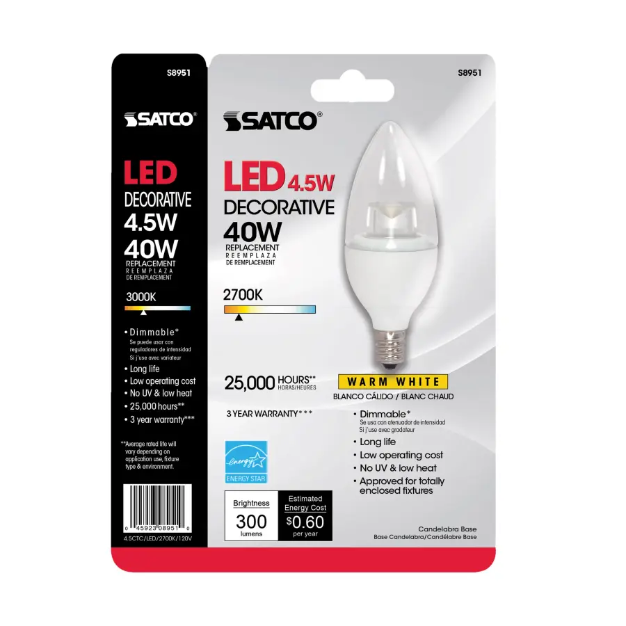 4.5 Watt - B11 LED - 2700K - Candelabra base - 120 Volt - Image 2