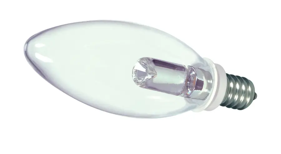 1 Watt LED - BA9 1/2 - Clear - 2700K - Candelabra base - 120 Volt - Carded - Image 2