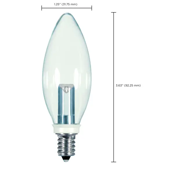 1 Watt LED - BA9 1/2 - Clear - 2700K - Candelabra base - 120 Volt - Carded - Image 5
