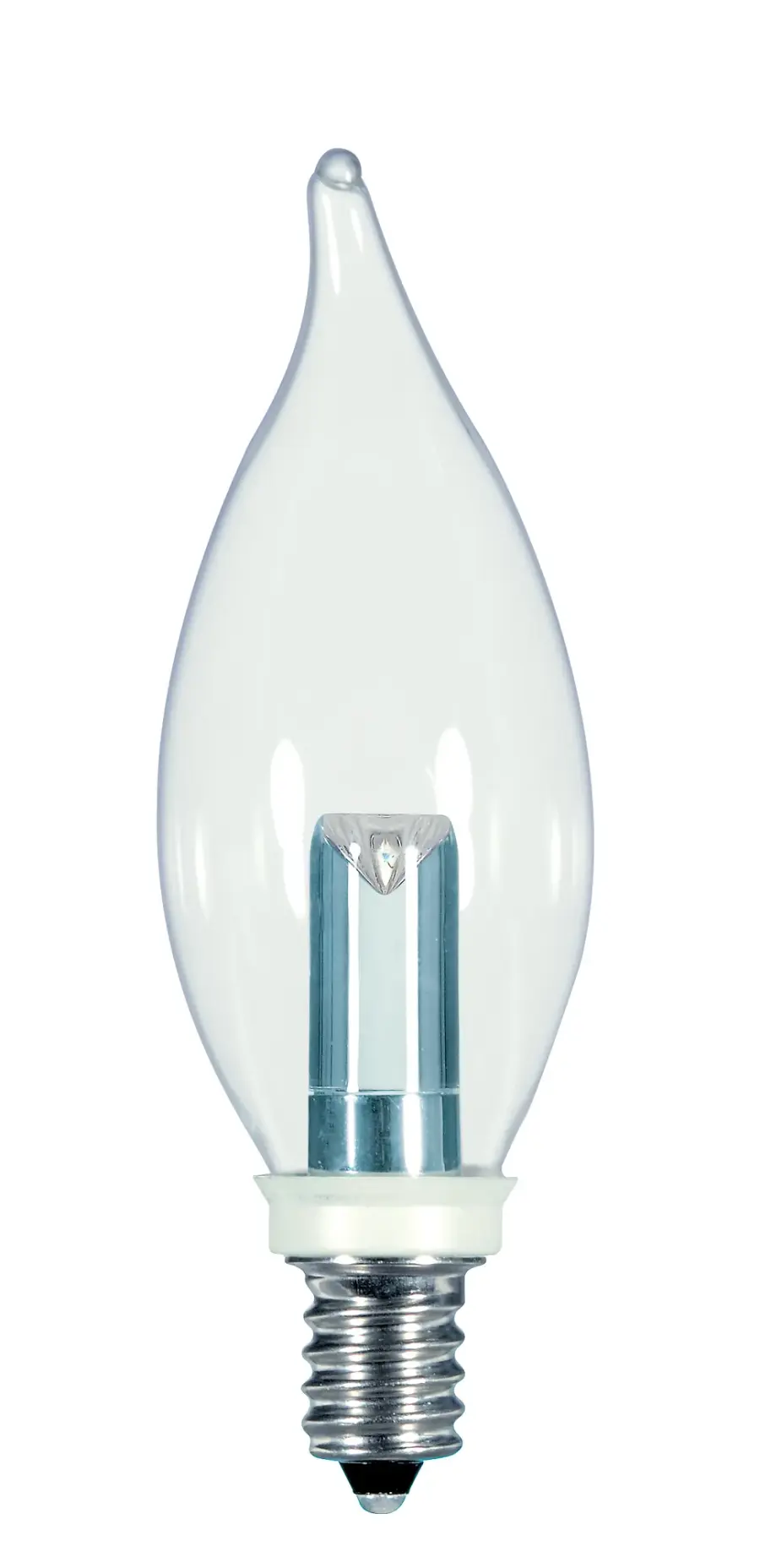 1 Watt LED - CA8 - Clear - 2700K - Candelabra base - 120 Volt - Carded - Image 1