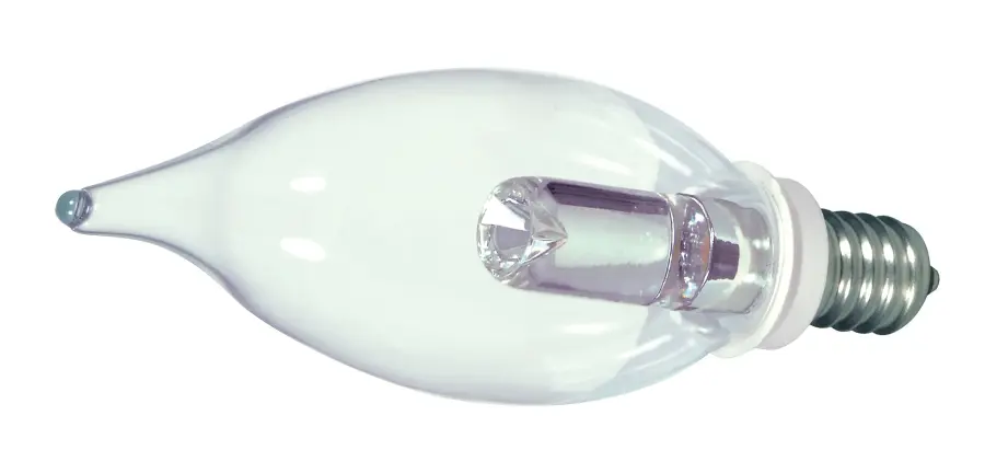 1 Watt LED - CA8 - Clear - 2700K - Candelabra base - 120 Volt - Carded - Image 2