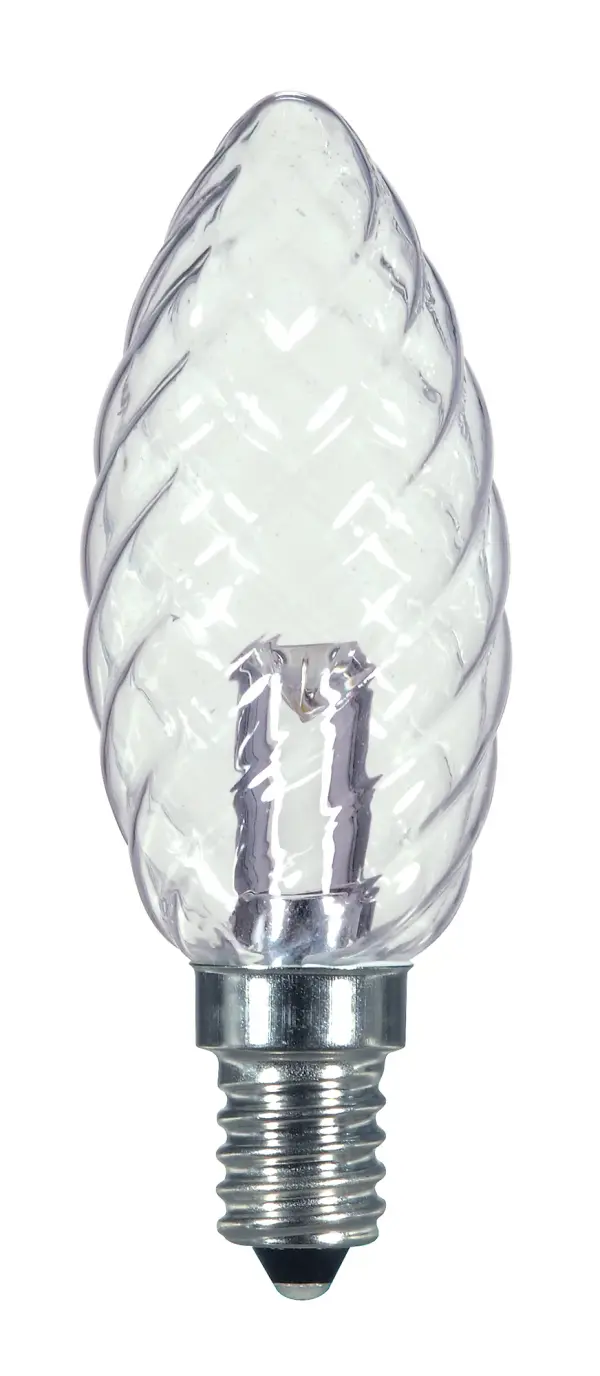 1 Watt LED - BA9 1/2 - Clear - 2700K - Candelabra base - 120 Volt - Carded - Image 1