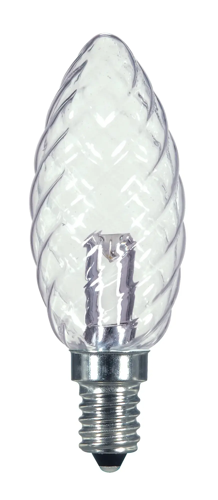 1 Watt LED - BA9 1/2 - Clear - 2700K - Candelabra base - 120 Volt - Carded - Image 1