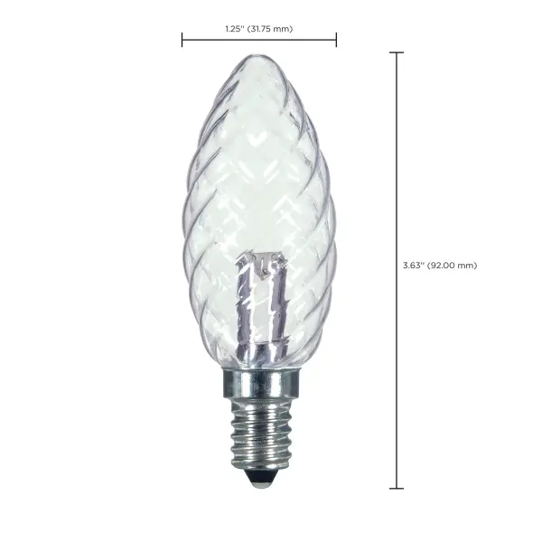 1 Watt LED - BA9 1/2 - Clear - 2700K - Candelabra base - 120 Volt - Carded - Image 5