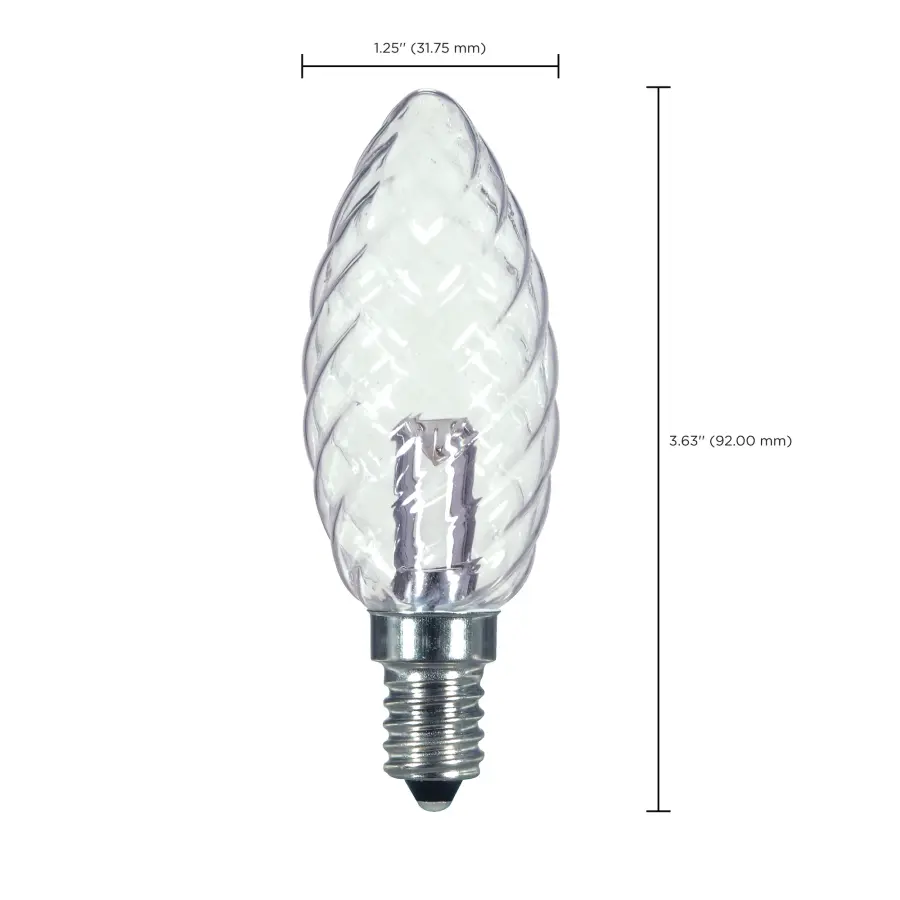 1 Watt LED - BA9 1/2 - Clear - 2700K - Candelabra base - 120 Volt - Carded - Image 5
