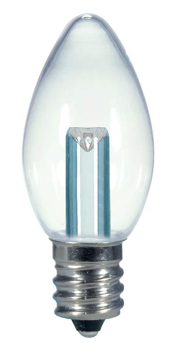 0.5 Watt LED - C7 - Clear - 2700K - Candelabra base - 120 Volt - Carded - Image 1