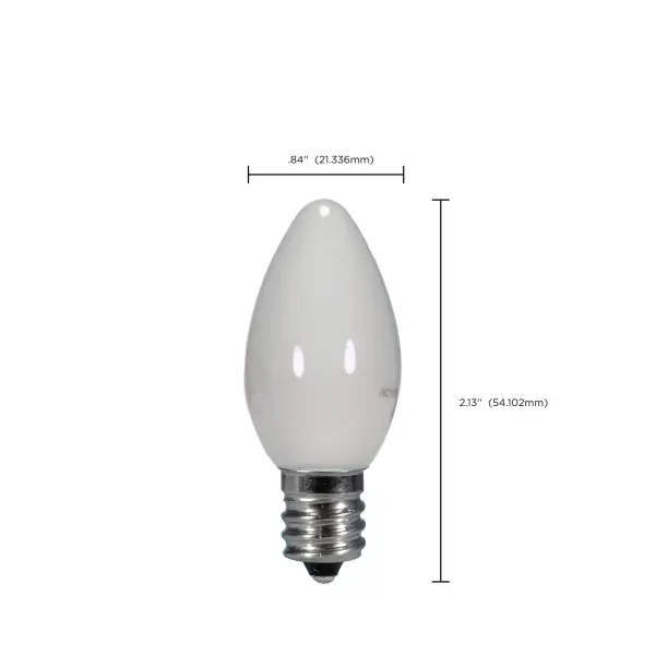 0.5 Watt LED - C7 - White - 2700K - Candelabra base - 120 Volt - Carded - Image 4