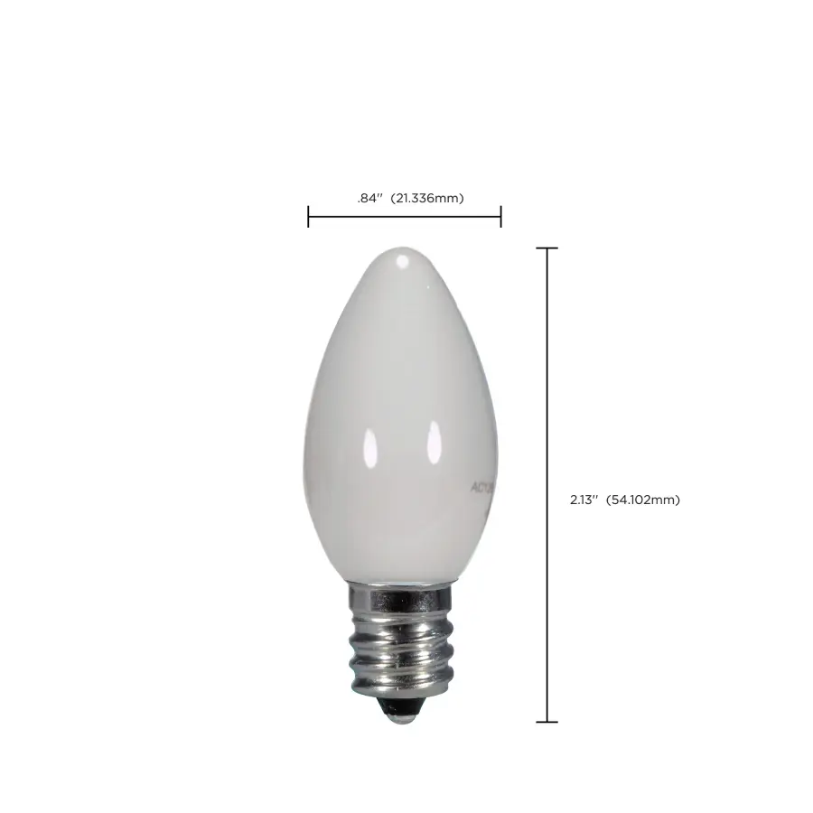 0.5 Watt LED - C7 - White - 2700K - Candelabra base - 120 Volt - Carded - Image 4