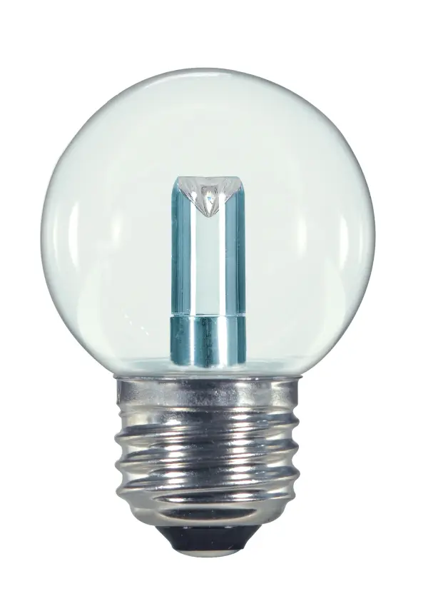 1.4 Watt LED - G16 1/2 - Clear - 2700K - Medium base - 120 Volt - Carded - Image 1