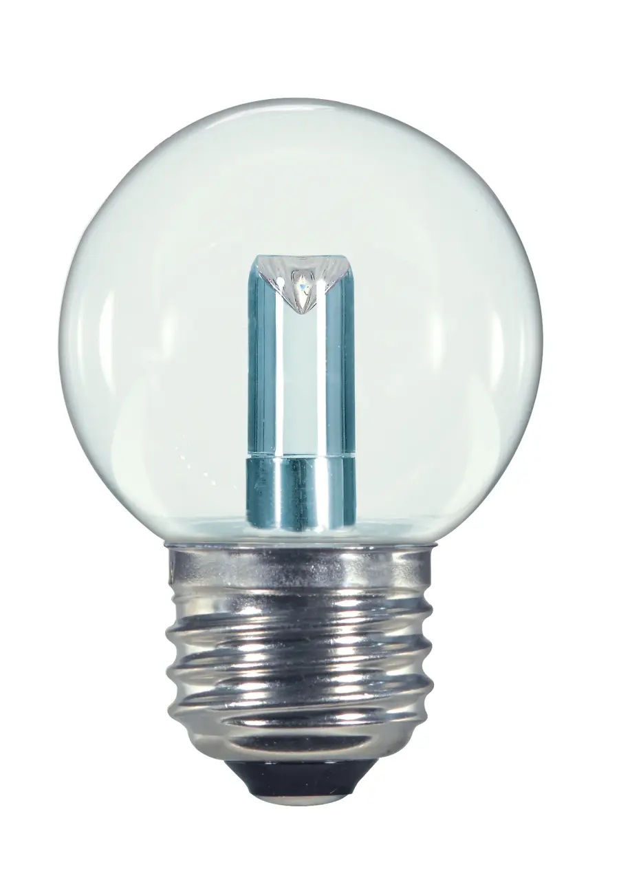 1.4 Watt LED - G16 1/2 - Clear - 2700K - Medium base - 120 Volt - Carded - Image 1