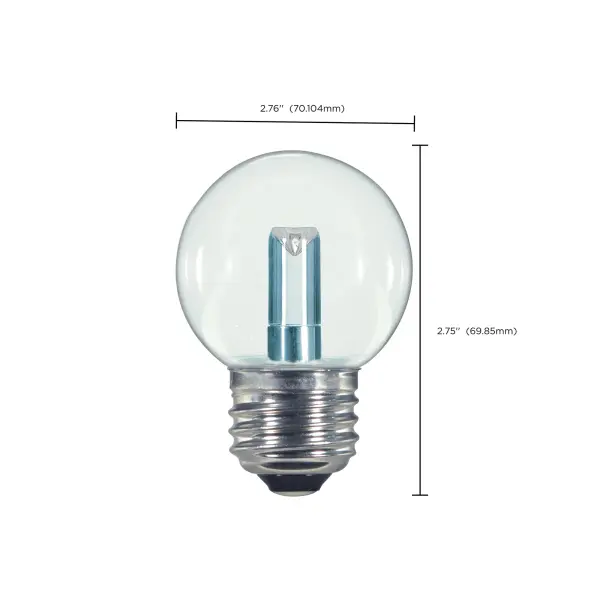 1.4 Watt LED - G16 1/2 - Clear - 2700K - Medium base - 120 Volt - Carded - Image 5