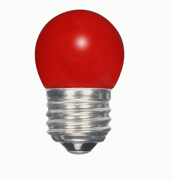 1.2 Watt LED - S11 - Ceramic Red - Medium base - 120 Volt - Carded