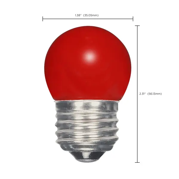 1.2 Watt LED - S11 - Ceramic Red - Medium base - 120 Volt - Carded - Image 5