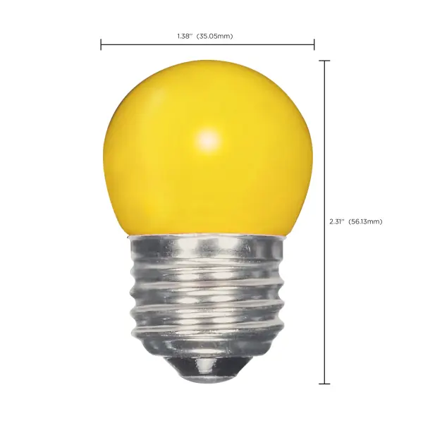 1.2 Watt LED - S11 - Ceramic Yellow - Medium base - 120 Volt - Carded - Image 6