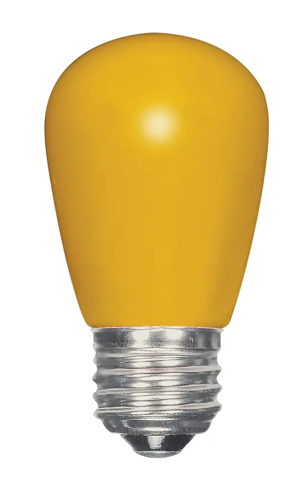 1.4 Watt LED - S14 - Ceramic Yellow - Medium base - 120 Volt - Carded - Image 1