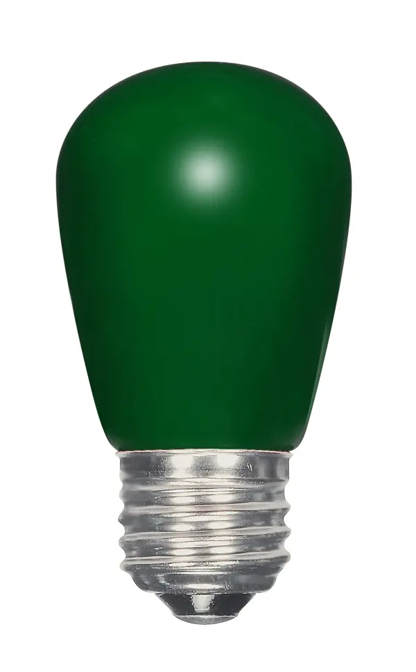 1.4 Watt LED - S14 - Ceramic Green - Medium base - 120 Volt - Carded