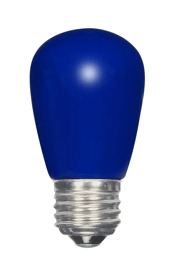 1.4 Watt LED - S14 - Ceramic Blue - Medium base - 120 Volt - Carded - Image 1