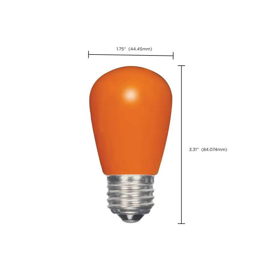 1.4 Watt LED - S14 - Ceramic Orange - Medium base - 120 Volt - Carded - Image 4