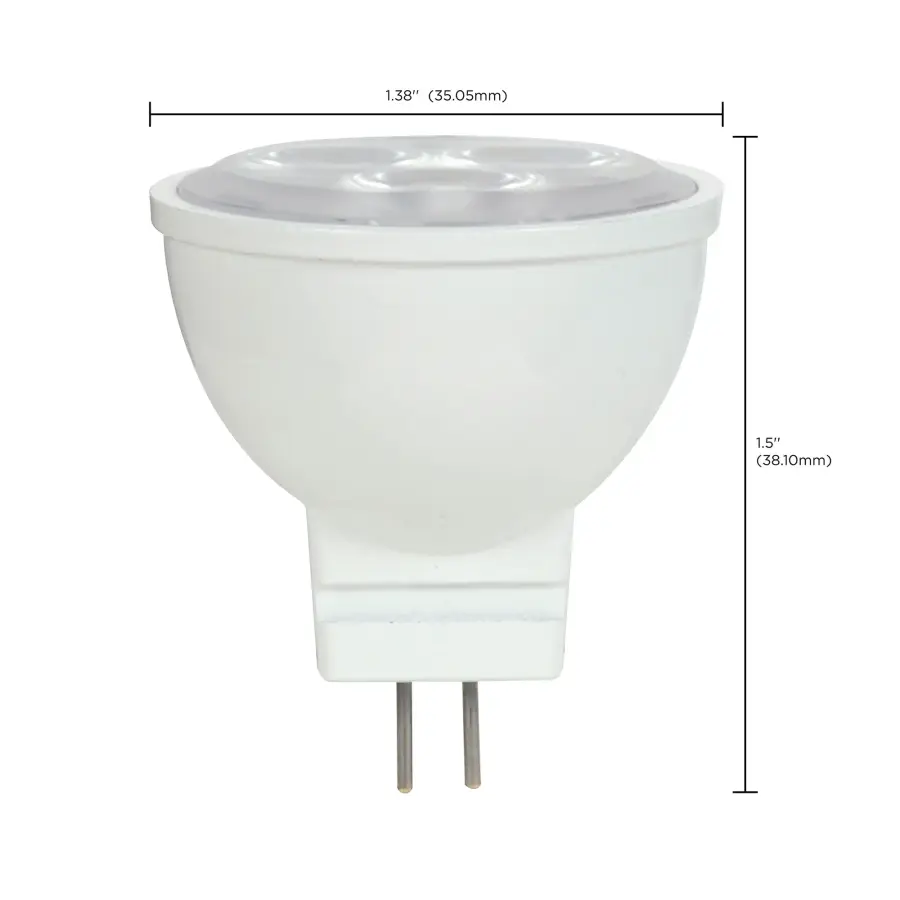 3W - LED - MR11 - 3000K - 25 deg. beam spread - 25000 Average rated hours - 210 Lumens - GU4 base - 12 Volt AC/DC - Image 8