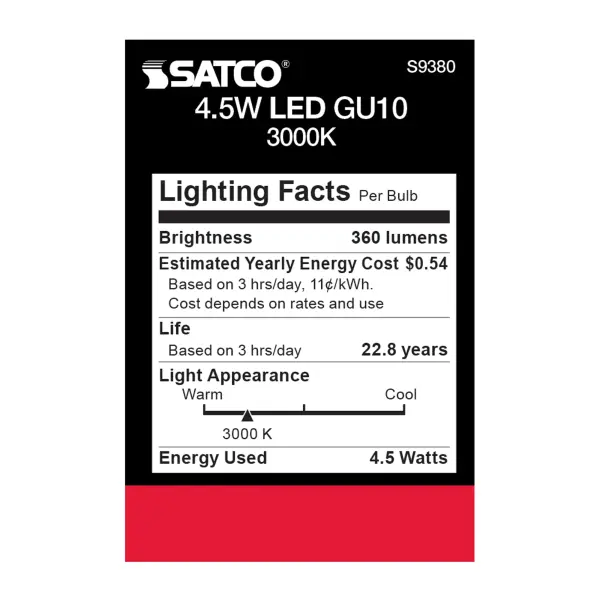 4.5 Watt - LED MR16 - 3000K - 40 deg. Beam Angle - GU10 base - 120 Volt - Image 5