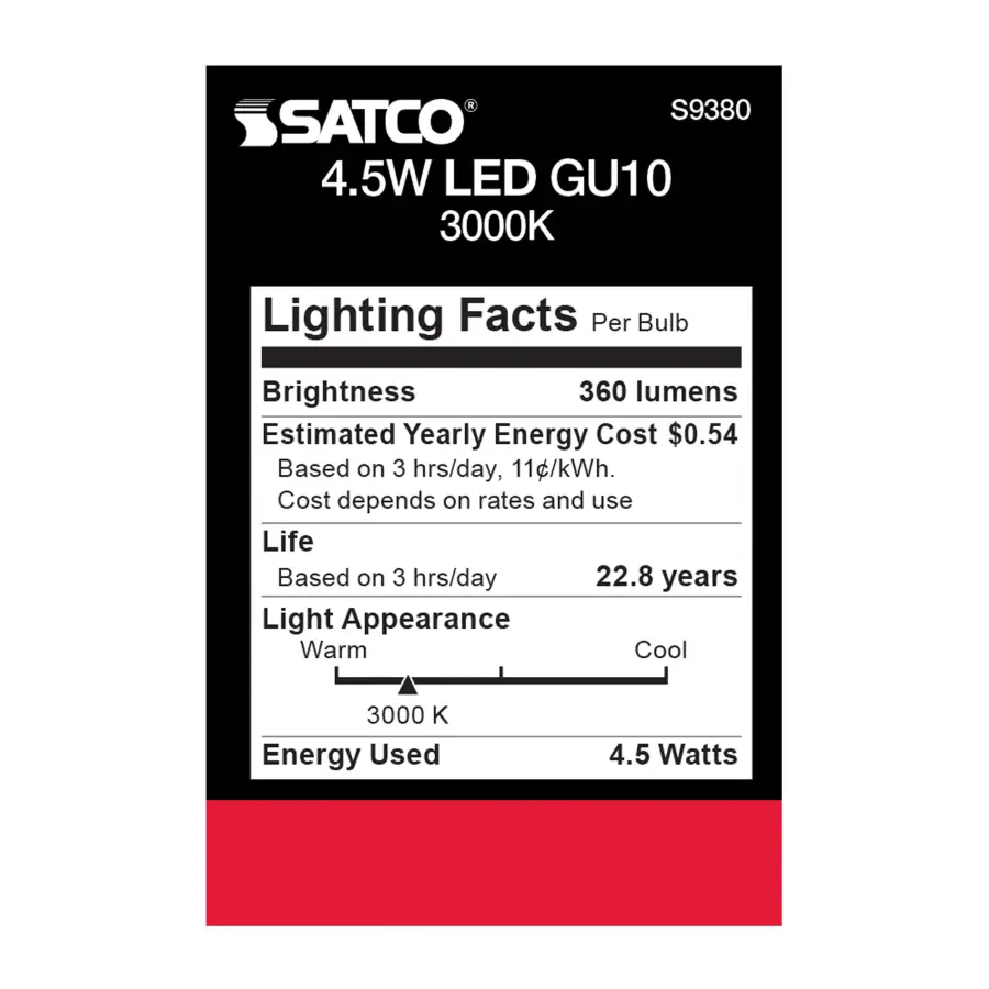 4.5 Watt - LED MR16 - 3000K - 40 deg. Beam Angle - GU10 base - 120 Volt - Image 5