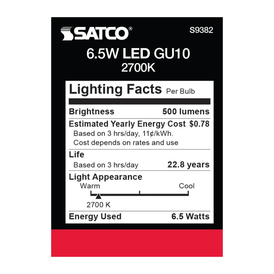 6.5 Watt - LED MR16 - 2700K - 40 deg. Beam Angle - GU10 base - 120 Volt - Image 5