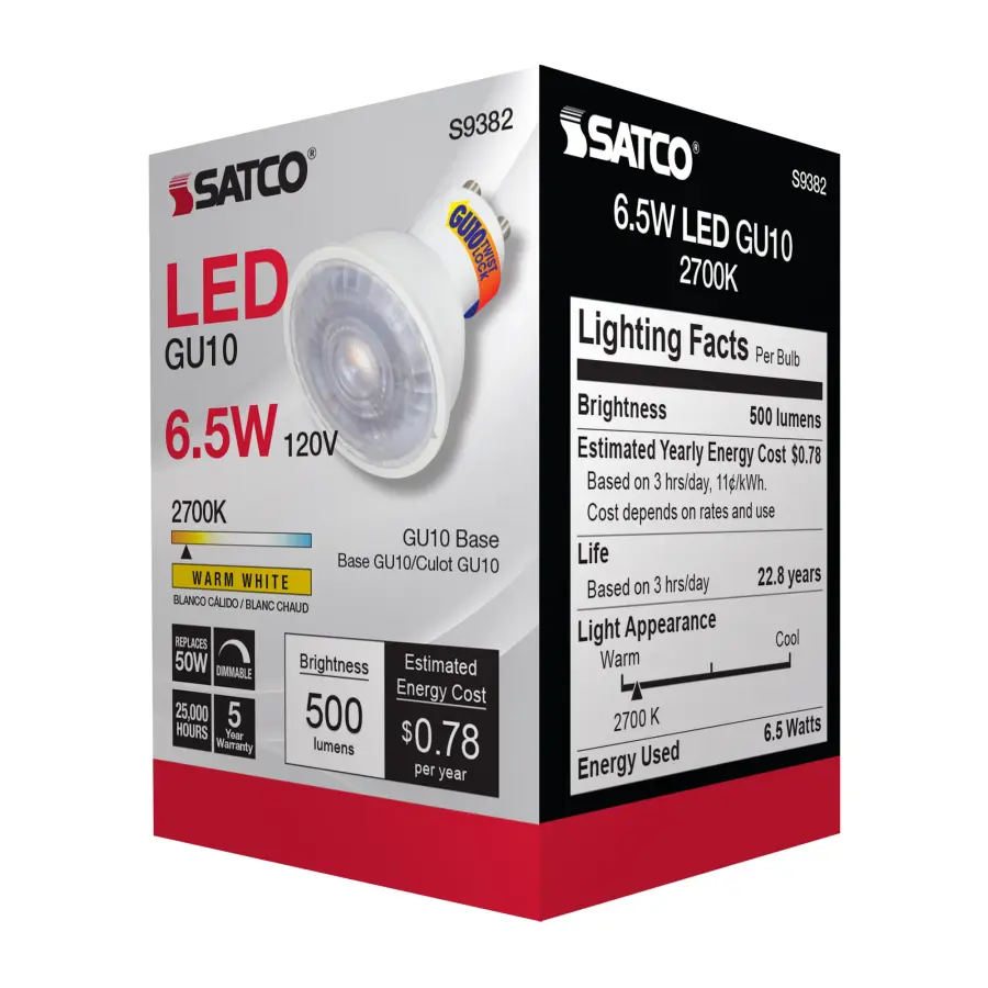 6.5 Watt - LED MR16 - 2700K - 40 deg. Beam Angle - GU10 base - 120 Volt - Image 7