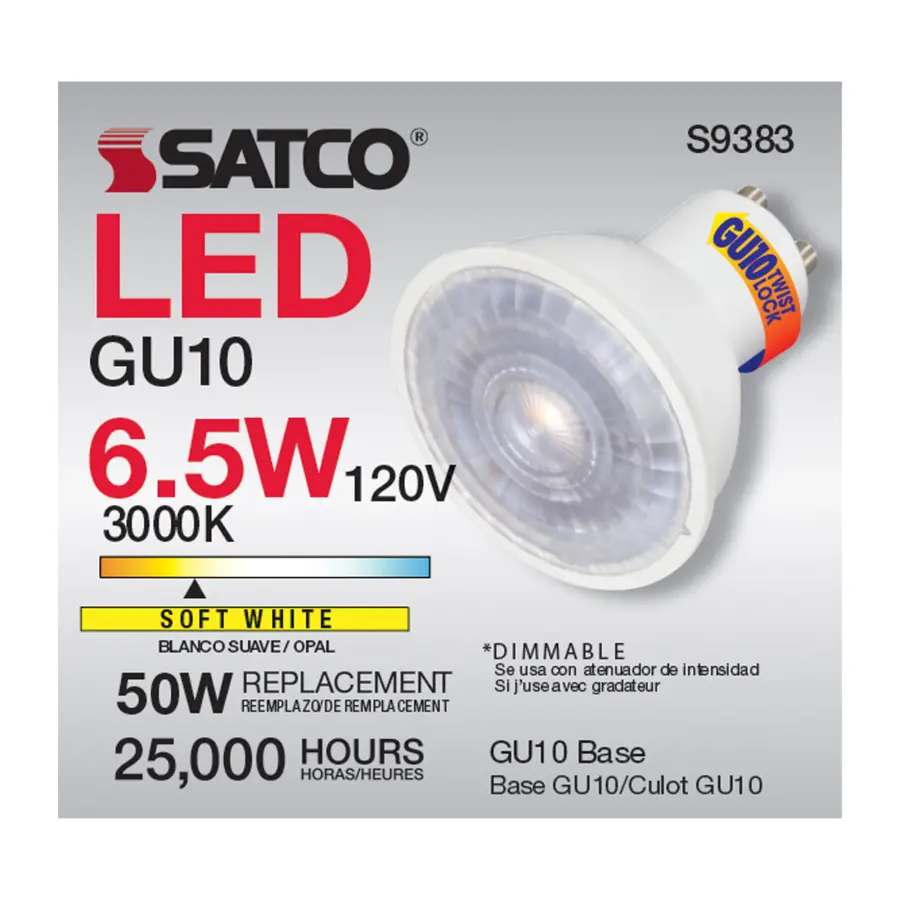 6.5 Watt - LED MR16 - 3000K - 40 deg. Beam Angle - GU10 base - 120 Volt - Image 10