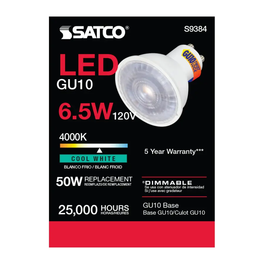 6.5 Watt - LED MR16 - 4000K - 40 deg. Beam Angle - GU10 base - 120 Volt - Image 4