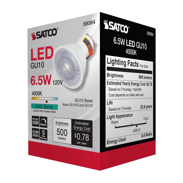 6.5 Watt - LED MR16 - 4000K - 40 deg. Beam Angle - GU10 base - 120 Volt - Image 7