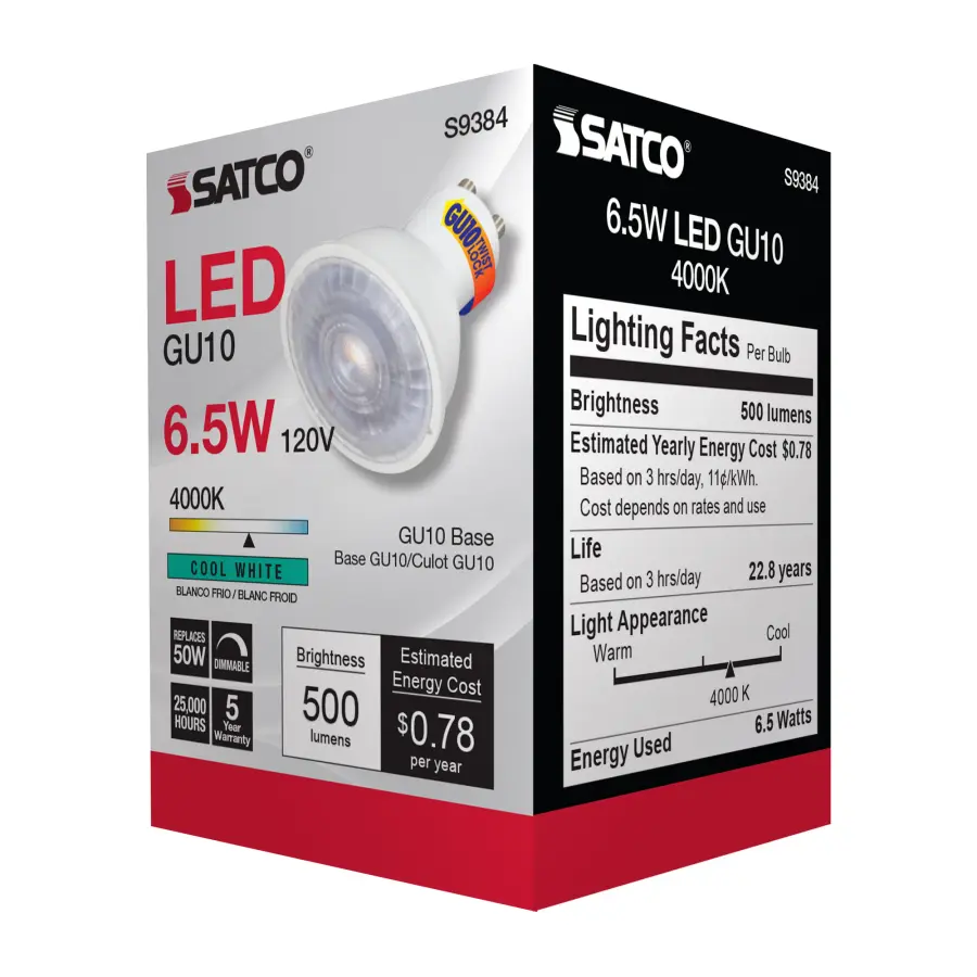 6.5 Watt - LED MR16 - 4000K - 40 deg. Beam Angle - GU10 base - 120 Volt - Image 7