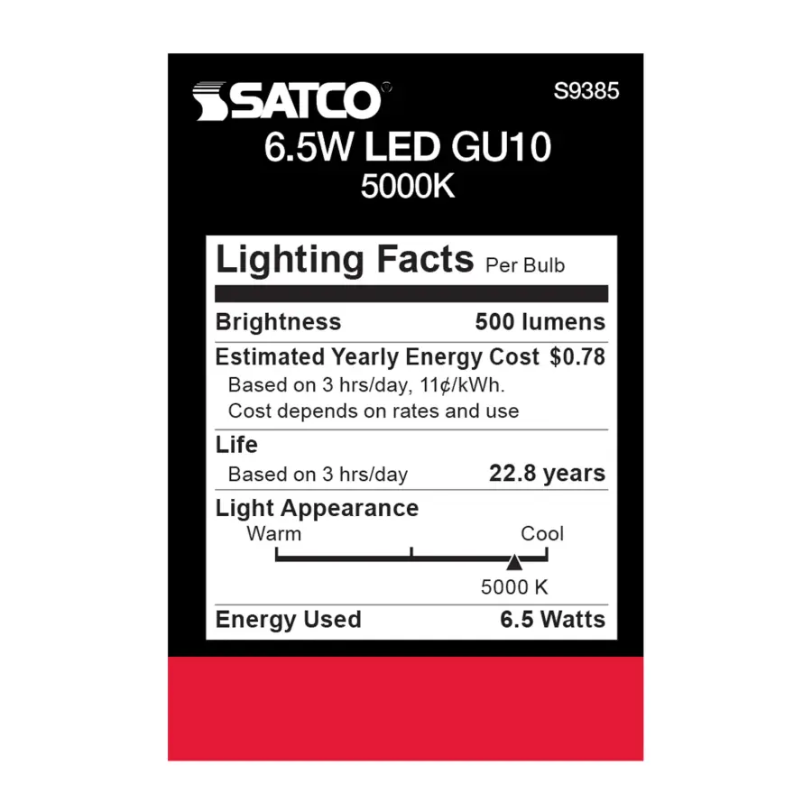 6.5 Watt - LED MR16 - 5000K - 40 deg. Beam Angle - GU10 base - 120 Volt - Image 5