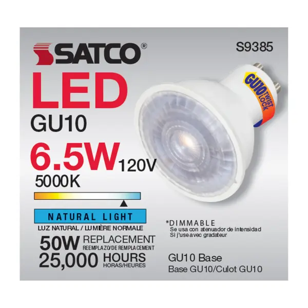 6.5 Watt - LED MR16 - 5000K - 40 deg. Beam Angle - GU10 base - 120 Volt - Image 10