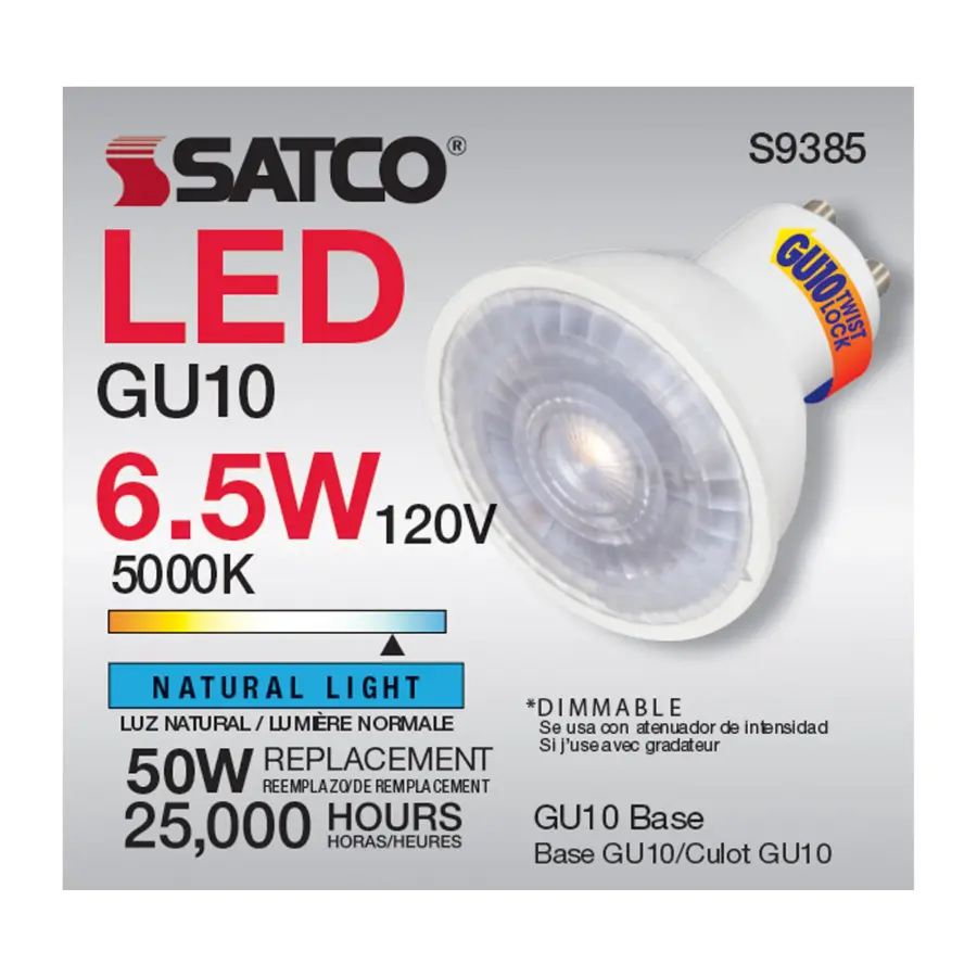 6.5 Watt - LED MR16 - 5000K - 40 deg. Beam Angle - GU10 base - 120 Volt - Image 10