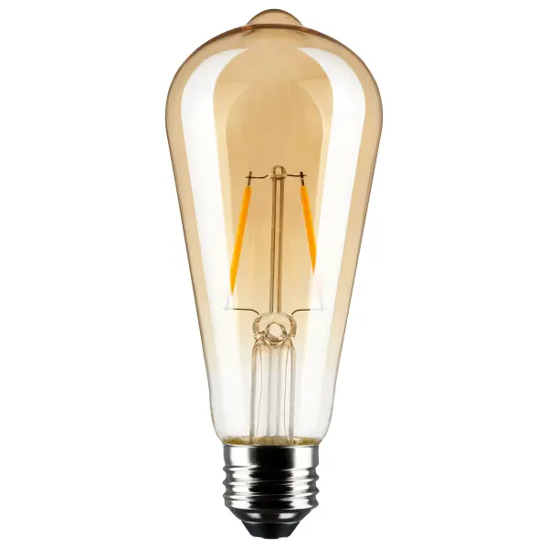 2.5 Watt ST19 LED Filament - Transparent Amber - Medium base - 2000K - 220 Lumens - 120 Volt