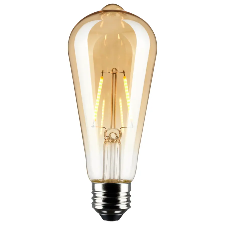 2.5 Watt ST19 LED Filament - Transparent Amber - Medium base - 2000K - 220 Lumens - 120 Volt - Image 2