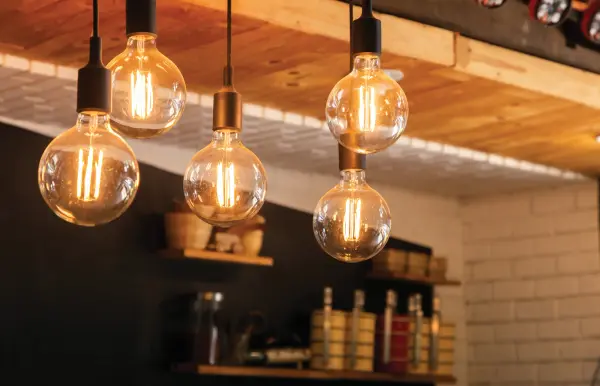 4.5 Watt G25 LED Filament - Amber - Medium base - 2000K - 380 Lumens - 120 Volt - Image 3